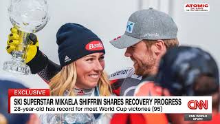 Mikaela Shiffrin 🇺🇸 shares recovey progress in a short interview [upl. by Siraved]