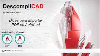 Dicas para Importar PDF no AutoCad [upl. by Nedry167]