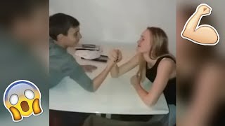 Sister vs Brother arm wrestling 💪Who wins [upl. by Adyeren]