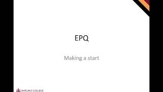 EPQ Quick Intro [upl. by Annaitsirhc]