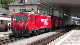 Trains in Disentis MGB and RHB [upl. by Twum]