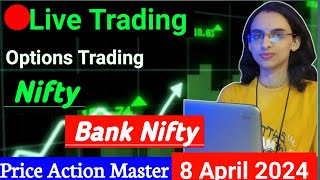 Live Trading  8 April  Nifty  Banknifty Options Trading livetrading optionstrading [upl. by Dur]