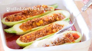 Easy Italian Stuffed Zucchini Boats simple recipe [upl. by Ilat]