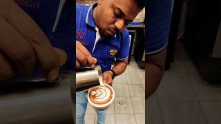 Latte art tutorial  tulip 🌷 😍😍 coffee latteart youtubeshorts shorts art [upl. by Pascha407]