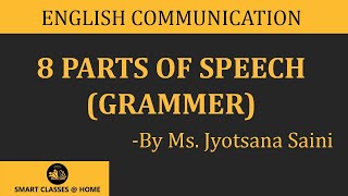 8 parts of speech grammar lecture BA MA by Jyotsna Saini [upl. by Lenna]