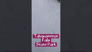 2 Minutes Snowshoeing at Tahquamenon Falls State Park Upper Peninsula Michigan [upl. by Naujahs]