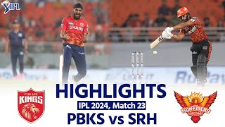 PBKS vs SRH IPL 2024 Highlights Punjab Kings vs Sunrisers Hyderabad Highlights  Today Highlights [upl. by Laks257]