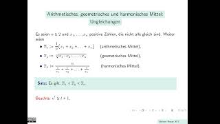 Arithmetisches geometrisches und harmonisches Mittel Ungleichungen [upl. by Zulema772]