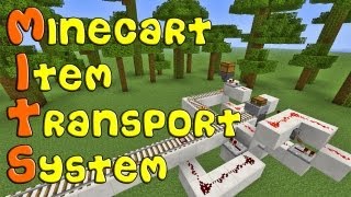 Minecraft  Fully Automatic Minecart Item Transport System [upl. by Llenyaj]