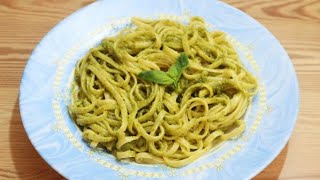 Pasta al pesto en 15 minutos  Receta fácil rápida y deliciosa Espaguetis al pesto [upl. by Ahseek]