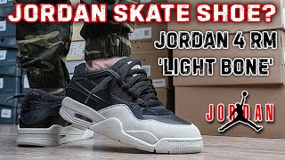 Air Jordan 4 RM BlackLight Bone Sneaker Review amp On Feet [upl. by Buzz]