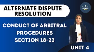 Conduct of arbitral procedures  Section 1822  Arbitration  ADR [upl. by Elleniad]