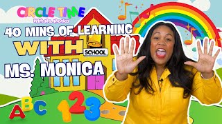 Kids Songs  Learning with Ms Monica  ABC Song  More Childrens Songs  Toddler Lessons [upl. by Atalaya330]