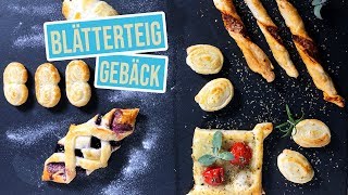 6 schnelle Blätterteig Ideen  Fingerfood Varianten süss amp salzig [upl. by Enitsenrae]