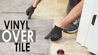 How to Install Vinyl or Laminate Flooring Over Existing Ceramic Tile [upl. by Ahsenet]