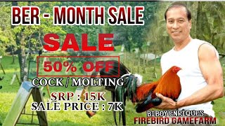 NAKA SALE NGAYUN ANG FIREBIRD GAMEFARM SEPT 132023  MOLTING COCK SRP  15K NGAYUN 7K NALANG 😱😱 [upl. by Segal]