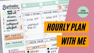 Hourly Plan With Me  Erin Condren Lifeplanner [upl. by Sisco]