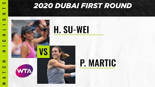 Hsieh Suwei vs Petra Martic  2020 Dubai First Round  WTA Highlights [upl. by Ahtabbat]