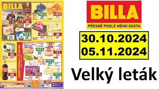 BILLA Velký leták ✅ Leták platnost od 30102024 do 05112024  AKTUÁLNÍ NABÍDKOVÉ A KATALOGY [upl. by Thurlough]