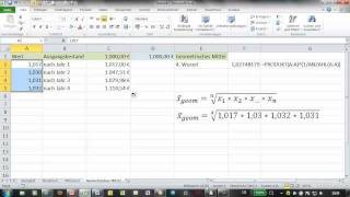 Excel  GEOMITTEL  geometrisches Mittel [upl. by O'Meara]