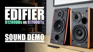 Edifier R1280DBs vs Edifier R1700BTs  Sound Comparison [upl. by Calandra626]