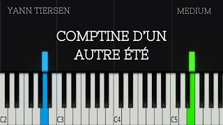 Yann Tiersen  Comptine dun autre été Amélie  MEDIUM Piano Tutorial [upl. by Zippel]