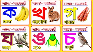 Bangla alphabet banjonborno  বাংলা ক খ গ ঘ  ব্যঞ্জনবর্ণ ক খ গ ঘ  bacchader alphabet [upl. by Conah560]