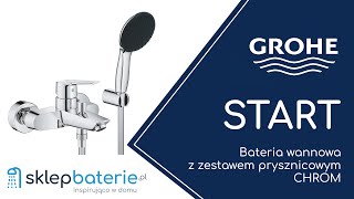 START Bateria wannowa z zestawem prysznicowym CHROM GROHE 25283002  SklepBateriepl [upl. by Agamemnon]