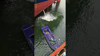 Tugboat on duty ship maritime shipping marine vessel sea boat tugboat sailor water flow [upl. by Onairelav684]