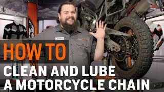 How To Clean amp Lube Your Motorcycle Chain at RevZillacom [upl. by Terrill]