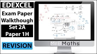 GCSE Maths 91  Edexcel Set 2A  Paper 1H Non Calculator  MrBMaths [upl. by Ytsirhc694]