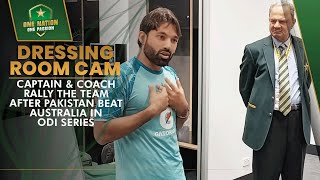 🎥 Dressing Room Cam Captain and Coach Rally the Team After Pakistan Beat Australia in ODI Series [upl. by Furtek578]