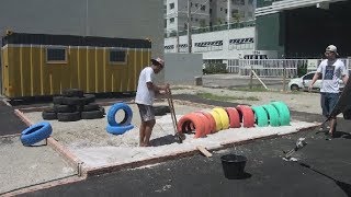 ONG cria parque infantil reutilizando pneus velhos [upl. by Tecla]