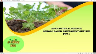 AGRICULTURAL SCIENCE SBA PRT ONE [upl. by Dalt]