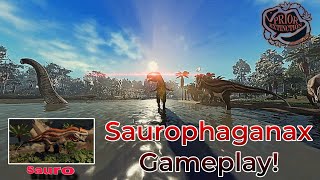 Saurophaganax Attack of the brachis  Prior Extinction Roblox   Gameplay [upl. by Annayad]