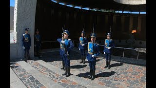 Volgograd Mamayev Kurgan  The Honor Guard of Eternal Flame 4K [upl. by Naujud]