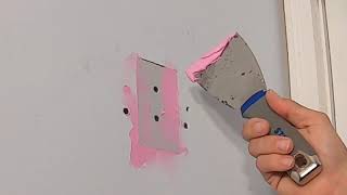 How to fix or patch a large hole in the wall sheetrock drywall Pink Spackle Repair DIY [upl. by Hedgcock]