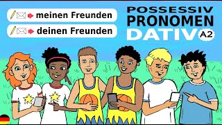 Deutsch lernen  A2 Possessivpronomen im Dativ meinem  deinem  unserem etc  Grammatik [upl. by Adnwahsat]