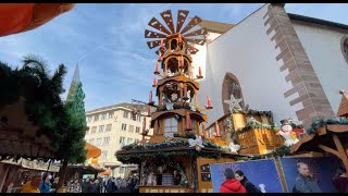 Basel  Switzerland 🇨🇭 Christmas walking tour with natural city sound 4K 60fps [upl. by Eliam]