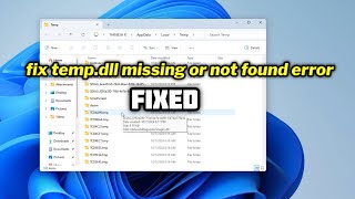 FIXED tempdll missing or not found error in windows 1011 [upl. by Adil802]