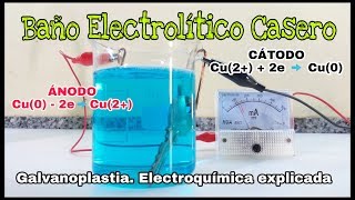 BAÑO ELECTROLÍTICO CASERO  GALVANOPLASTIA  ELECTROQUÍMICA EXPLICADA [upl. by Duaner]