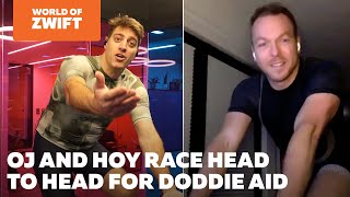 OJ takes on Chris Hoy in a sprint for Doddie Aid  World of Zwift Episode 55 [upl. by Appleby]