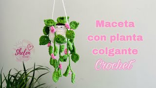 Maceta con planta colgante para auto CROCHET 🪴🚘♥️ [upl. by Adnohsal987]