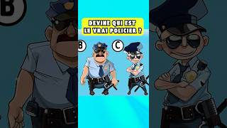 Seuls 10 trouvent Qui est le vrai Policier🚨 short [upl. by Airelav]