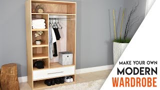 DIY CLOSET  MODERN Wardrobe with a drawer [upl. by Ardeid634]