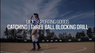 ThreeBall Blocking Drill  Softball Catcher Drills [upl. by Nireves]