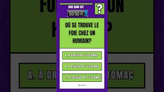 QUIZ QCM SVT Où se trouve le foie chez un humain shorts quiz qcm svtameni svt foie [upl. by Maressa]