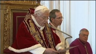 Le pape Benoît XVI annonce sa démission en latin  1102 [upl. by Tades]