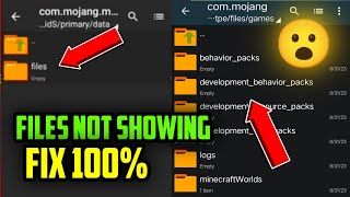 Minecraft Files Not Showing Problem Fix 100 With Proof  Mcpe Files Folder Not Showing [upl. by Nitsyrk]