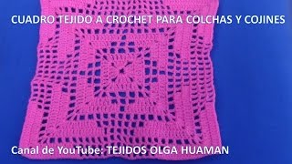 Cuadro fácil de tejer a crochet para colchas  cubrecamas y cojines paso a paso [upl. by Ykceb]